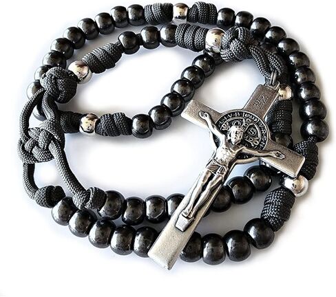 Rugged Rosaries® ASHES to ASHES Catholic Rosary with Metal Beads - Strong Handmade in Saudi Arabia