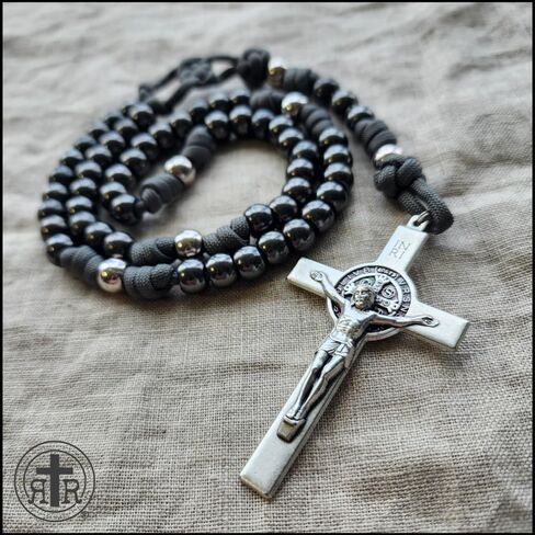 Rugged Rosaries® ASHES to ASHES Catholic Rosary with Metal Beads - Strong Handmade in Saudi Arabia