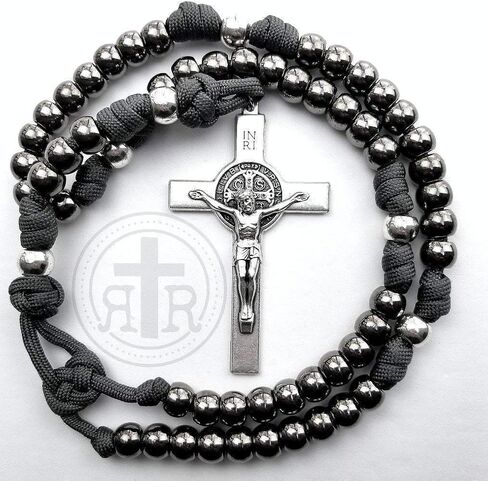 Rugged Rosaries® ASHES to ASHES Catholic Rosary with Metal Beads - Strong Handmade in Saudi Arabia