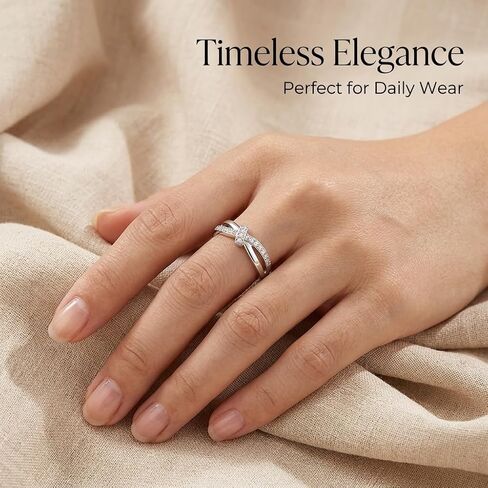 925 Sterling Silver Rings for Women, Adjustable Knot Ring Hypoallergenic Jewelry, Dainty Stackable Band in Kuwait