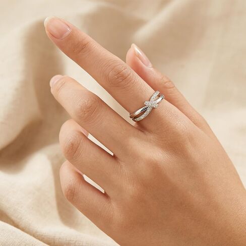 925 Sterling Silver Rings for Women, Adjustable Knot Ring Hypoallergenic Jewelry, Dainty Stackable Band in Kuwait
