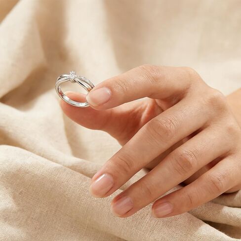 925 Sterling Silver Rings for Women, Adjustable Knot Ring Hypoallergenic Jewelry, Dainty Stackable Band in Kuwait