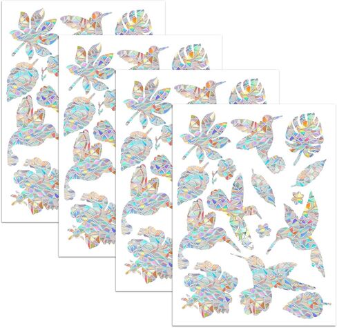 60Pcs Rainbow Anti Collision Window Decals, Birds Static Window Clings Windows Decals to Prevent Bird Strikes Anti Collision Windows Bird Stickers for Birds Strike Prevention in Saudi Arabia