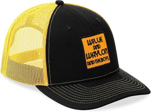 Vintage Texas Luckenbach Hat Country Music Style Baseball Cap Black and Yellow Willie and Waylon Trucker Hat for Men & Women in Saudi Arabia