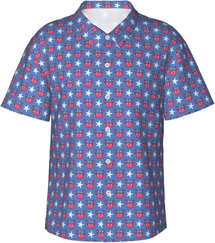 Men's Casual Short Sleeve Button Down Hawaiian Shirts,Retro Cassettes Shirts Classic Fit Beach Dress Shirts with Pocket in Saudi Arabia