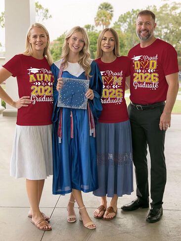 Graduation Shirts 2026 for Family Proud Group Grad Tees 2026 Graduate Senior Gift Top in Saudi Arabia