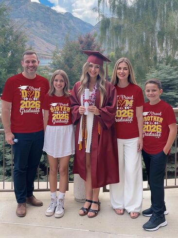 Graduation Shirts 2026 for Family Proud Group Grad Tees 2026 Graduate Senior Gift Top in Saudi Arabia