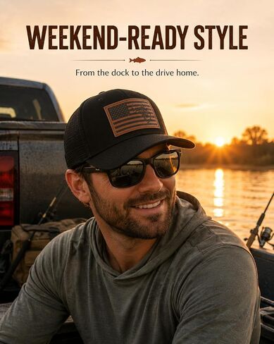 Waldeal Fishing Gifts for Men, Adjustable Fishing Trucker Hat, for Grandpa Dad Grandfather Uncle Brother in Saudi Arabia
