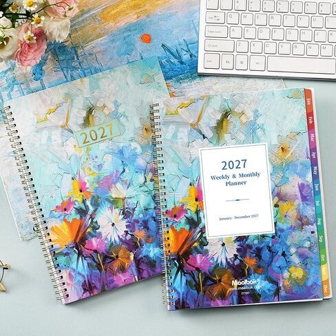 2025 Planner - Planner 2025, 2025 Planner Weekly and Monthly, 9" x 11", Jan 2025 - Dec 2025, Colorful Monthly Tabs, Twin-wire Binding, Holidays, Back Pocket in Kuwait