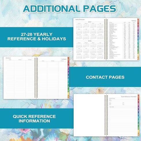 2025 Planner - Planner 2025, 2025 Planner Weekly and Monthly, 9" x 11", Jan 2025 - Dec 2025, Colorful Monthly Tabs, Twin-wire Binding, Holidays, Back Pocket in Kuwait