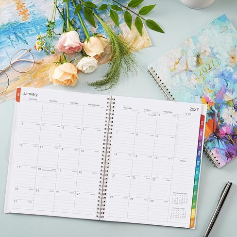 2025 Planner - Planner 2025, 2025 Planner Weekly and Monthly, 9" x 11", Jan 2025 - Dec 2025, Colorful Monthly Tabs, Twin-wire Binding, Holidays, Back Pocket in Kuwait