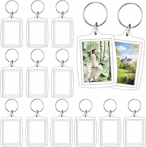 REDANHA 12pcs Acrylic Photo Frame Keychain Holder 2 x 3 In Picture Insert Blank Keyring Clear Picture Holder for DIY Craft in Saudi Arabia