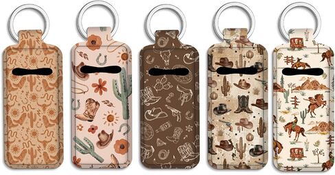 5 Pcs Chapstick Holder Keychain Animal Textures Lip Balm Holder with Clip for Women Lipgloss Holders for Lipstick in Saudi Arabia