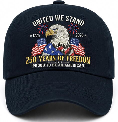 United States 250th Anniversary Hat - 1776-2026 Embroidered Freedom Eagle Baseball Cap, 250th Anniversary USA Hat for Men and Women Dark Blue in Saudi Arabia