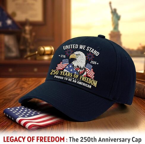 United States 250th Anniversary Hat - 1776-2026 Embroidered Freedom Eagle Baseball Cap, 250th Anniversary USA Hat for Men and Women Dark Blue in Saudi Arabia