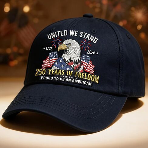 United States 250th Anniversary Hat - 1776-2026 Embroidered Freedom Eagle Baseball Cap, 250th Anniversary USA Hat for Men and Women Dark Blue in Saudi Arabia