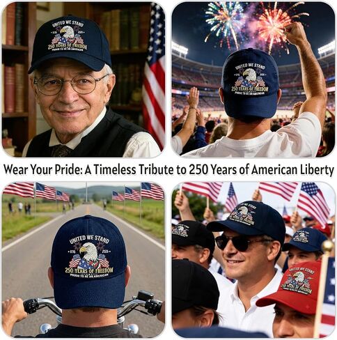 United States 250th Anniversary Hat - 1776-2026 Embroidered Freedom Eagle Baseball Cap, 250th Anniversary USA Hat for Men and Women Dark Blue in Saudi Arabia