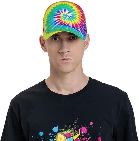 Tie Dye Rainbow Baseball Cap Snapback Hats Adjustable Trucker Hat for Men Women in Saudi Arabia