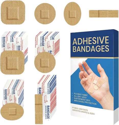 120Pcs Small Breathable Fabric Bandages Flexible Adhesive Multi-Shapes for Face Joints Wound Care in Saudi Arabia