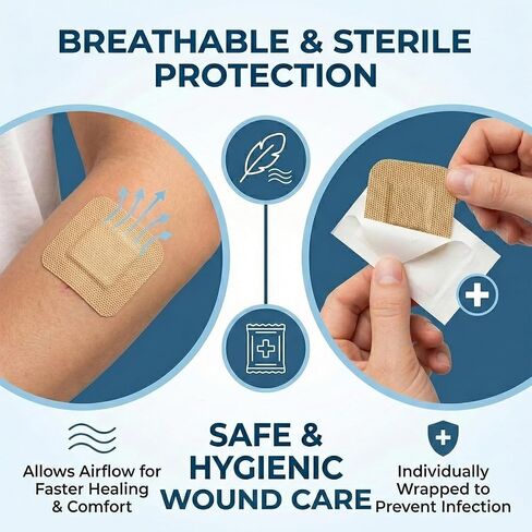 120Pcs Small Breathable Fabric Bandages Flexible Adhesive Multi-Shapes for Face Joints Wound Care in Saudi Arabia