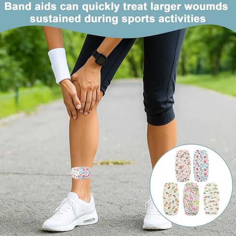 100 Pcs Large Bandaids Waterproof 2 X 4, Flexible Adhesive Flower Bandaids for First Aids to Protect Wounds, PE Large Bandages for Wounds in Saudi Arabia