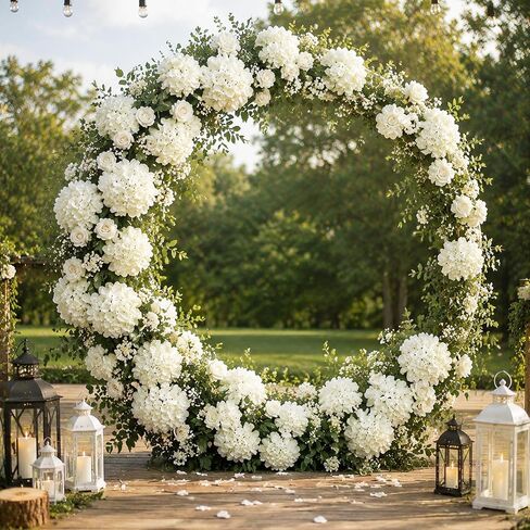 White Hydrangea Artificial Flowers Bulk, 65Pcs Faux Hydrangea Flowers, Silk Hydrangea Flowers with Detachable Stems for Wedding Centerpieces, Home Decor and Party Decorations in Kuwait