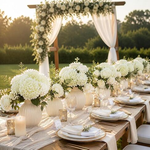 White Hydrangea Artificial Flowers Bulk, 65Pcs Faux Hydrangea Flowers, Silk Hydrangea Flowers with Detachable Stems for Wedding Centerpieces, Home Decor and Party Decorations in Kuwait
