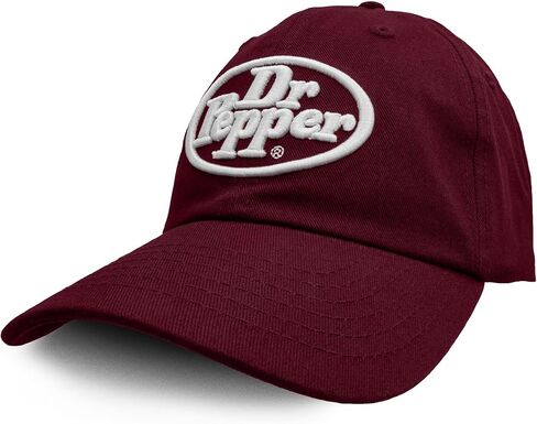 Tee Luv Dr Pepper Dad Hat - Retro Soda Pop Graphic Baseball Cap (Burgundy) in Kuwait