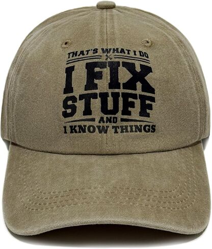 Gifts for Men Dad Birthday Gift for Fathers Day Mens Gifts Ideas - I FIX Stuff and I Know Things Hats for Men Baseball Cap in Saudi Arabia