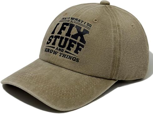 Gifts for Men Dad Birthday Gift for Fathers Day Mens Gifts Ideas - I FIX Stuff and I Know Things Hats for Men Baseball Cap in Saudi Arabia