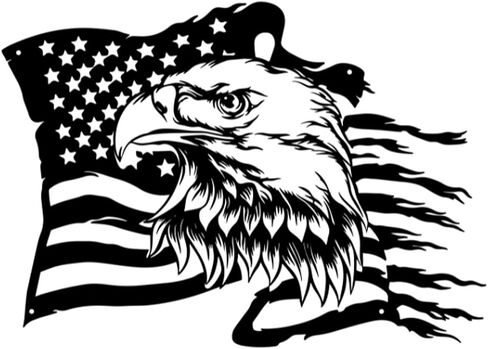 Toralab American Eagle Metal Wall Art, US Large Eagle Wall Sign American Flag Wall Decor - Fourth of July Independence Day Patriotic Sign for Home Office Living Room Indoor Outdoor in Saudi Arabia