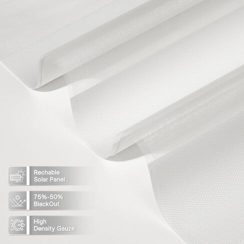 Motorized Zebra Blinds with Remote,Rechargeable Smart Electric Cordless Shade，White，52" W X 72" H in Saudi Arabia