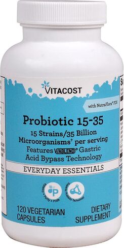 Vitacost Probiotic 15-35 with NutraFlora® FOS, 120 Vegetarian Capsules in Saudi Arabia