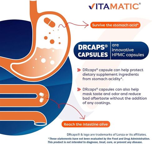 Vitamatic Lactobacillus Plantarum - 20 مليار لكل كبسولة DR - 60 عددًا - دعم الجهاز الهضمي - مصنوع من ألياف الإنولين البريبايوتيك - عبوتان in Kuwait