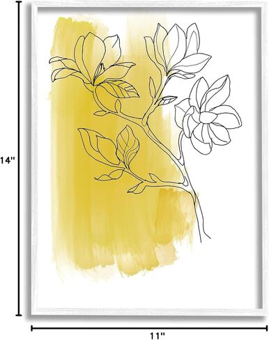 Stupell Industries Tree Blossom Branch Line Drawing Yellow Brush Pattern in Kuwait