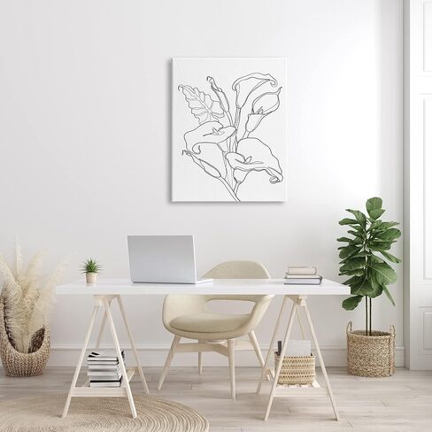 Stupell Industries Calla Lily Floral Stem Modern Minimal Line Drawing in Kuwait