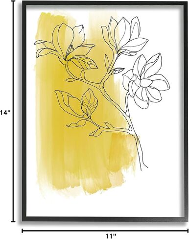 Stupell Industries Tree Blossom Branch Line Drawing Yellow Brush Pattern in Kuwait