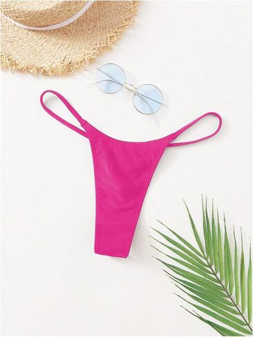 WDIRARA Women's Low Rise Bikini Bottoms High Cut Basic Swim Brief Swimwear in Kuwait