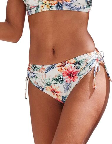 LASCANA Women's Tropical Print Mid Rise Bikini Swim Bottom in Kuwait