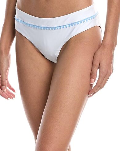 MILLY Womens Carvico with Crochet Stitch Bikini Bottom, M, White in Saudi Arabia