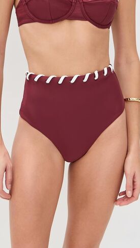 SIMKHAI Women's Milou High Waisted Bikini Bottoms in Kuwait