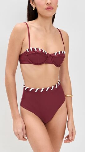 SIMKHAI Women's Milou High Waisted Bikini Bottoms in Kuwait