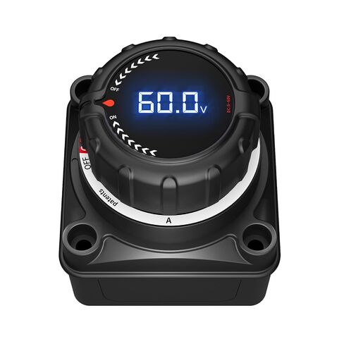 VSTM Upgrade Battery Disconnect Switch with Digital Voltage Display, DC 5-60V, Power Master Isolator Cut Off Switch for Car Truck Marine Boat RV Camper Trailer, Black (On/Off) in Kuwait