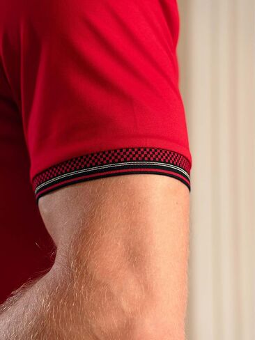 PAVI ITALY Polo Shirt red Premium Cotton Fabric Elastane Men's with Exclusive Styles and Limited Edition, Quality. in Saudi Arabia