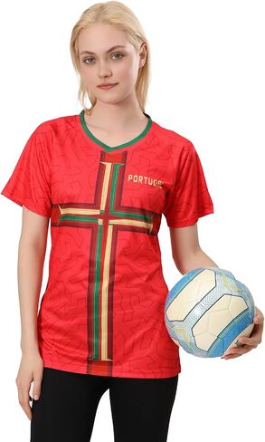 Women Soccer Jersey Sports Fans Outdoor T-Shirts Athletic Slim Fit Fan Soccer Jersey in Kuwait