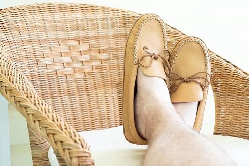 Bastien Industries Men's Moose Suede Leather Moccasin Slippers in Saudi Arabia