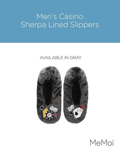 MeMoi Men's Casino Sherpa Lined Slippers in Kuwait