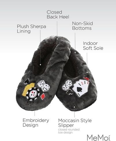 MeMoi Men's Casino Sherpa Lined Slippers in Kuwait