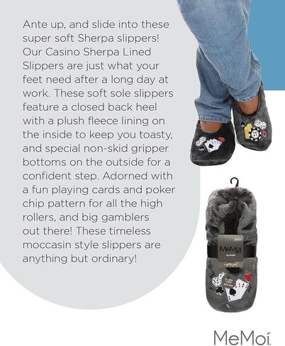 MeMoi Men's Casino Sherpa Lined Slippers in Kuwait