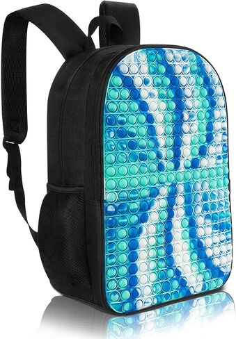 Pop It Backpack for Kids – Giant Full-Front Sensory Pop It Panel, Large 17.3 Inch School Bag, Double Compartment, Padded Straps, Water Resistant – Fidget Toy Gift for Boys and Girls in Saudi Arabia